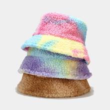 Lambswool Bucket Hat For Women Girl Fashion Rainbow Soft Warm Fishing Cap Outdoor Vacation Hat Cap Lady Panama 2024 - buy cheap