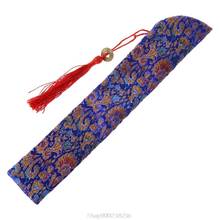 Silk Folding Chinese Hand Fan Bag With Tassel Dustproof Holder Protector Pouch Case Cover Retro Style Au28 20 Dropship 2024 - buy cheap