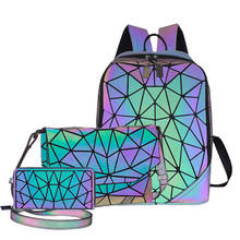Laser Luminous bao bag Sequin set Backpack for women's shoulder bag School Girls Backpack Female Design Backbag holographic bag 2024 - buy cheap