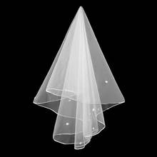 Elegant Wedding Accessories 1.5 Meters 1 Layer Flower Short Wedding Veil White Simple Bridal Veil No Comb Wedding Veil Hot Sale 2024 - buy cheap