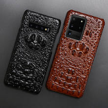 Кожаный чехол для телефона Samsung S20 Ultra S7 S8 S9 S10 Lite S10e Note 8 9 10 Plus A20 A30 A50 A70 A51 A71 с текстурой под крокодиловую кожу 2024 - купить недорого