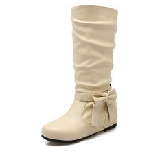 Botas de media caña con pajarita para mujer, zapatos informales a la moda, de nieve, EU34-43 XKD2089 talla grande, Invierno 2024 - compra barato