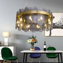 ABNT-Lámpara de araña moderna de lujo para decoración del hogar, accesorios de iluminación redondos de cristal, nuevas lámparas colgantes Led de lujo 2024 - compra barato