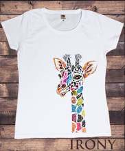 Women's With Giraffe Colourful Ethnic Print print at the bottom Short Sleeve Tees Fashion 100% Cotton O Neck Female Plus Size 2024 - buy cheap