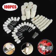 100PCS Wool Felt Mounted Mandrel Polishing Buffing Wheels Grinding Bits Kit Multifunctional  For Dremel Tool Attachment 2024 - buy cheap