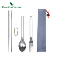 Boundless Voyage Camping Titanium Fork Spoon Chopsticks Set Outdoor Ultralight Tableware Cutlery 2024 - buy cheap