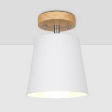 Lustre led de ferro madeira para teto, luminária de teto moderna em estilo nórdico para decoração de sala de estar, quarto, corredor e cozinha 2024 - compre barato