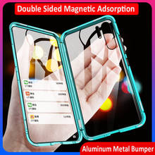 360 Полный Магнитный чехол для телефона huawei P30 Pro mate 20 X P20 NOVA 5 двухсторонняя, для стекла металлический бампер Honor Note 10 9X20 8X чехол 2024 - купить недорого