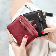 Корейский модный складной кошелек, женский короткий абзац, Изысканный мини-кошелек с подвеской, женский маленький новый многофункциональный кошелек для монет 2024 - купить недорого