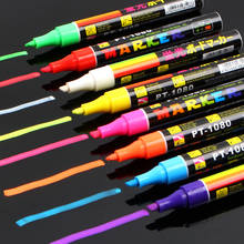8 Color Erasable Oblique Highlighter Pen Set 6mm Liquid Chalk Fluorescent Neon Marker LED Window Glassboard Pens Free Shipping 2024 - buy cheap