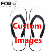 FORUDESIGNS Custom Images or Logo Women Summer Flip Flops Flat Non-slip Beach Slippers Woman House Flip Flops Rubber Beach Shoe 2024 - buy cheap