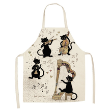 Creative black cat pattern House cleaning For home and kitchen Apron for children apron aprons for women apron kitchen aprons 2024 - buy cheap