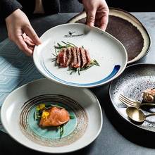 Disco de cerâmica irregular estilo japonês, prato de sushi criativo em formato especial, prato para cozinhar salmão, comida ocidental 2024 - compre barato