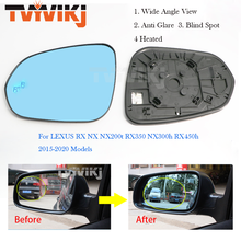 TVYVIKJ-lente de cristal de espejo retrovisor lateral azul para LEXUS NX RX 2015-2020, visión amplia, antideslumbrante, advertencia ciega, NX200t, RX350, NX300h 2024 - compra barato