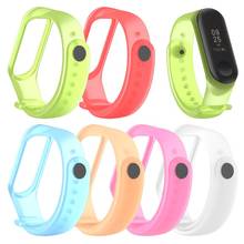 Pulseira de silicone colorida transparente, pulseira de substituição para xiaomi mi band 4 miband 3 x6hb 2024 - compre barato