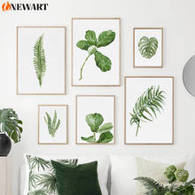 Watercolor Nordic Plant Canvas Wall Art Painting Modern Green Leaves Botanical Decorative Picture for Living Room Natural Design 2024 - buy cheap