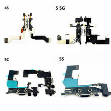 Cable flexible de carga para móvil, Conector de base de puerto de placa de carga USB con micrófono, Original, para iPhone 4S 5, 5C, 5S, SE 2024 - compra barato