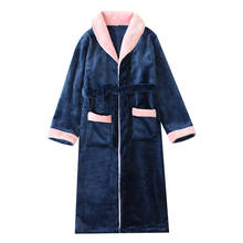 Camisola feminina de lã coral, vestido, roupa de dormir, quente, grossa com bolso macio para outono e inverno 2024 - compre barato