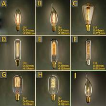 Vintage Retro E14 Edison Spiral Incandescent Light Bulb Filament Bulb For Pendant Lamps Living Room Bedroom 220V Novelty Fixture 2024 - купить недорого