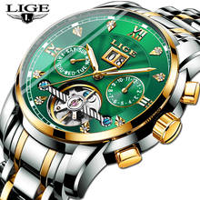 LIGE Genuine Watch Men Automatic Mechanical Tourbillon Watch Luxury Fashion Stainless Steel Sport Watches Mens Relogio Masculino 2024 - buy cheap