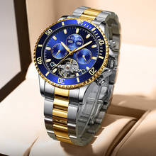Blue Tourbillon Men Watches Top Brand Luxury Watch Waterproof Automatic Mechanical Watch Mens Fashion Sport 316L Steel Clock 2024 - buy cheap