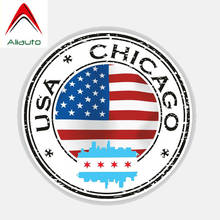 Aliauto Personality Creative Car Sticker Usa Chicago Flag Helmet Automobile Accessories Waterproof Sunscreen Decal,13cm*13cm 2024 - buy cheap