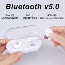 TWS auriculares deportivos portátiles Bluetooth 5,0 Ture estéreo inalámbrico auriculares colgantes binaurales caja de carga portátil 2024 - compra barato