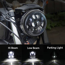 Farol redondo para motocicleta, farol de led 5 5.75 para dyna sportster softail ferro, com luz de estacionamento, feixe alto/baixo, conexão h4, 3/4 2024 - compre barato