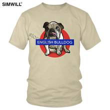 Kawaii English Bulldog T-Shirt Men Leisure Graphic Cotton T Shirt Brand Design Short Sleeve Fashion British Dog Tshirt Gift Tops 2024 - buy cheap