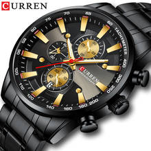 CURREN Black Gold Watch for Men Fashion Quartz Sports Wristwatch Chronograph Clock Date Watches Stainless Steel Male Watch 2024 - buy cheap