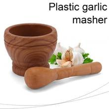 1Pcs Pestle Grinder Wooden White Granite Grinder Mortar Garlic Herb Grinding Pot Mixing Kitchen Tool Press Supplies Pepper Z8I9 2024 - buy cheap