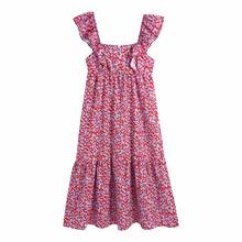 Pink Print Sweet Women's Dress 2021 Summer New Sleeveless ChicFemale Dress 2024 - buy cheap