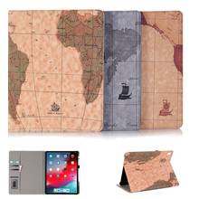 Capa luxuosa pintada com mapa mundi de couro, desenho fino, suporte magnético inteligente, caixa de smart watch para apple ipad pro 12,9 polegadas 2018, capa para tablet 2024 - compre barato