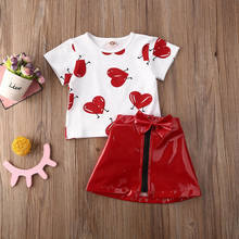 Ropa del Día de San Valentín para niña pequeña, Camiseta de algodón de amor, conjuntos de ropa para niños de 1 a 5 años 2024 - compra barato