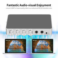 Karaoke amplificador karaoke som mixer portátil sistema de eco áudio estéreo digital 4k/2k hdmi com microfone duplo ue/eua plug 2024 - compre barato