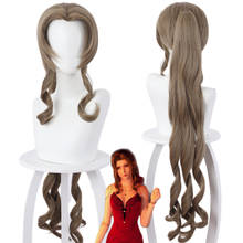 Anime Final Fantasy VII Aerith Gainsborough Women Curl Long Ponytail Wig Cosplay Costume Heat Resistant Synthetic Hair Wigs 2024 - buy cheap