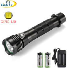 Quality IPX8 Diving Flashlight XHP50 LED Waterproof Underwater Diver Torch Professional Diving Light 26650 Scuba Camping Lamp 2024 - buy cheap