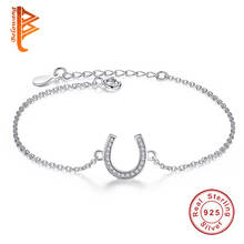 Pulsera con colgante en forma de U para mujer, de Plata de Ley 925 pura, cadena de clavícula de herradura, joyería de aniversario, regalo de boda 2024 - compra barato