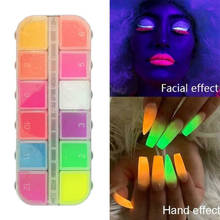 12 Colors /Set Fluorescent Powder Neon Pigment Nail Powder Glitter Dust Gradient Pigments Manicure Nail Art Decorations TSLM2 2024 - buy cheap