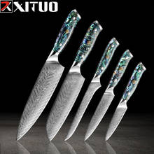 Xituo damascus, conjunto de facas para corte de fruta, carne, cortador de frutas, facas de cozinha, ferramenta para cozinhar, peças 2024 - compre barato
