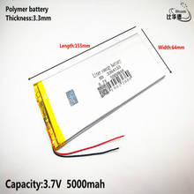 Bateria de energia litro boa qualidade 3.7v, 5000mah 3364155 de polímero de lítio/li-ion bateria para tablet pc bank, gps, mp3,mp4 2024 - compre barato