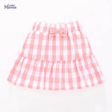 Little madulta nova roupa de verão para crianças, xadrez rosa, com laço, meninas de 2 a 7 anos, de algodão, de malha casual e fofa 2024 - compre barato