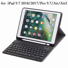 TPU Pencil Holder Wireless Keyboard Tablet Case for iPad 9.7 2018 2017 6th 5th Pro 9.7 Air 2 air2 Cover PU Leather Stand Shell 2024 - buy cheap