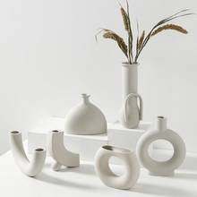 Nordic ins vaso de cerâmica decoração para casa ornamento artesanato primordial embryoceramic geométrica arte presente sala estar varanda ornamentos 2024 - compre barato