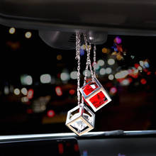 Car Ornament Cube Box Crystal Pendant Ins Lovers Rearview Mirror Hanging Lady Decoration Creativity Glass Lanyard Accessories 2024 - buy cheap