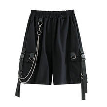 2021 Solid Men's Shorts Summer Mens Beach Shorts Ribbons Black Hip Hop Streetwear Casual Male Sportswear Shorts Homme Clothing 2024 - купить недорого