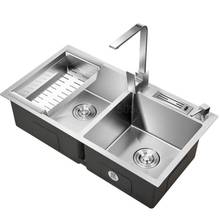 kitchen sink stainless steel double bowl above counter or sinks vegetable washing basin 1.2mm thickness sinks kitchen 2024 - buy cheap