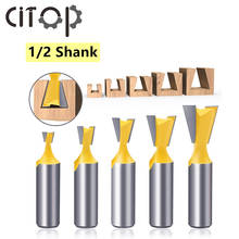 Citop 1/2 " Shank Dovetail Joint Router Bits Set 14 Degree Tenon Cutter Woodworking Engraving Bit Carving Knife Milling Cutter 2024 - buy cheap