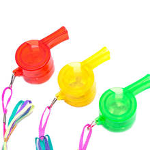 Светящийся свисток игрушка разноцветный ремешок светодиодный свет веселье в темноте вечерние рейв пластиковые свисток цвета случайный дропшиппинг 2024 - купить недорого