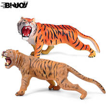 Развивающая Яркая модель тигра L-Size в виде диких животных, мягкие резиновые игрушки для детей, фигурка, коллекционная детская игрушка, подарок 2024 - купить недорого